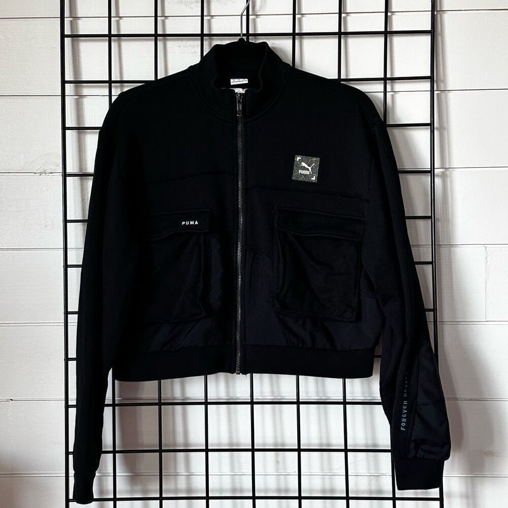 Puma‎ RE.GEN Cropped Jacket Womens M Black UrbanActivewear Sold Out